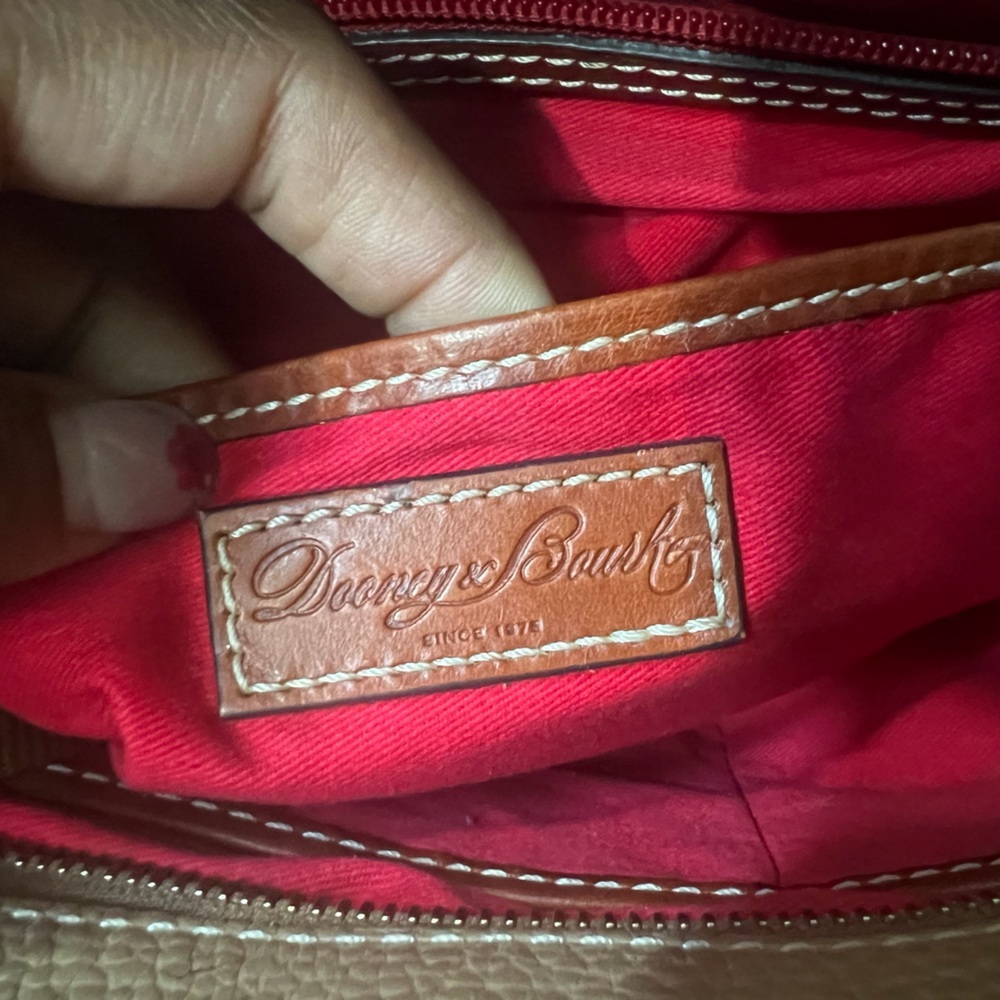Dooney & Bourke Leather Tote Taupe and Brown - Picture 7 of 8